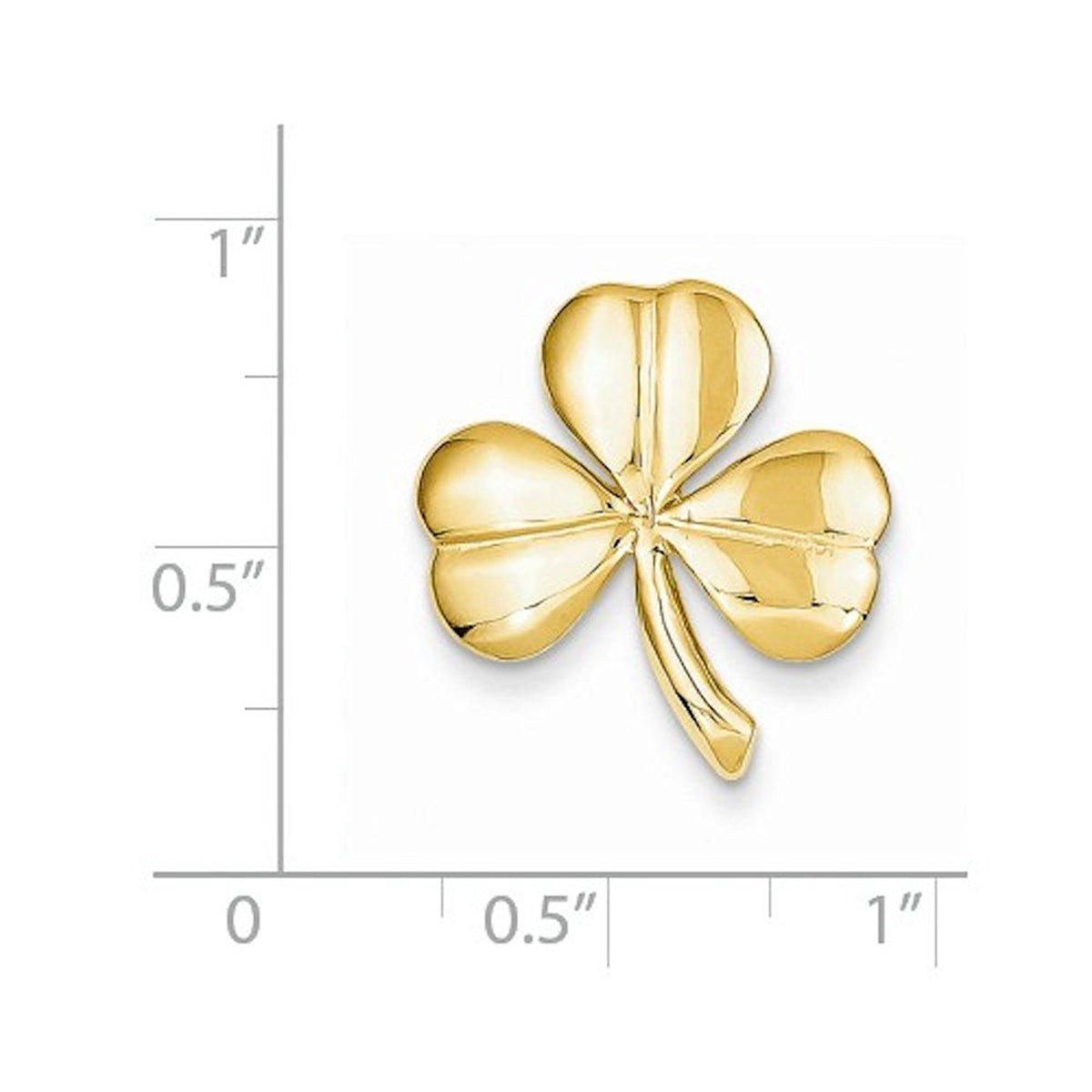 14k Yellow Gold Shamrock Clover Chain Slide Pendant Charm – CKL