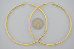 Lade das Bild in den Galerie-Viewer, 14K Yellow Gold 90mm x 3mm Extra Large Giant Gigantic Big Round Classic Hoop Earrings
