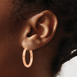 Lataa kuva Galleria-katseluun, 14K Rose Gold 25mm x 3mm Classic Round Hoop Earrings
