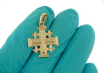 Indlæs billede til gallerivisning 10k Yellow Gold Jerusalem Cross Pendant Charm
