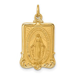 Indlæs billede til gallerivisning 14k Yellow Gold Blessed Virgin Mary Miraculous Medal Rectangle Pendant Charm
