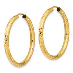 Load image into Gallery viewer, 10K Yellow Gold Diamond Cut 33mm x 3mm Endless Hoop Earrings
