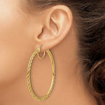 Charger l&#39;image dans la galerie, 10K Yellow Gold 30mm x 2.95mm Rope Round Hoop Earrings
