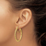 Lataa kuva Galleria-katseluun, 10K Yellow Gold 38mm x 2.95mm Rope Round Hoop Earrings
