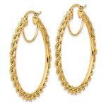 이미지를 갤러리 뷰어에 로드 , 10K Yellow Gold 44mm x 2.95mm Rope Round Hoop Earrings
