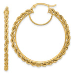 Ladda upp bild till gallerivisning, 10K Yellow Gold 44mm x 2.95mm Rope Round Hoop Earrings
