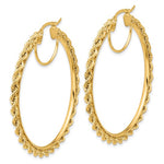 Załaduj obraz do przeglądarki galerii, 10K Yellow Gold 48mm x 2.95mm Rope Round Hoop Earrings
