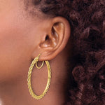 Load image into Gallery viewer, 10K Yellow Gold 48mm x 2.95mm Rope Round Hoop Earrings
