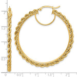 Carregar imagem no visualizador da galeria, 10K Yellow Gold 48mm x 2.95mm Rope Round Hoop Earrings
