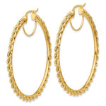 將圖片載入圖庫檢視器 10K Yellow Gold 55mm x 2.95mm Rope Round Hoop Earrings
