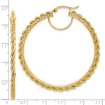 將圖片載入圖庫檢視器 10K Yellow Gold 55mm x 2.95mm Rope Round Hoop Earrings
