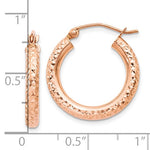 Charger l&#39;image dans la galerie, 10k Rose Gold 20mm x 3mm Diamond Cut Round Hoop Earrings
