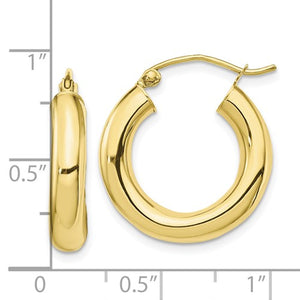 10K Yellow Gold Classic Round Hoop Earrings 20mmx4mm