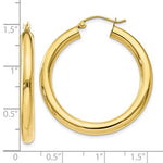 画像をギャラリービューアに読み込む, 10K Yellow Gold Classic Round Hoop Earrings 34mmx4mm
