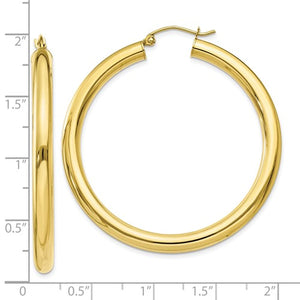 10K Yellow Gold Classic Round Hoop Earrings 45mmx4mm
