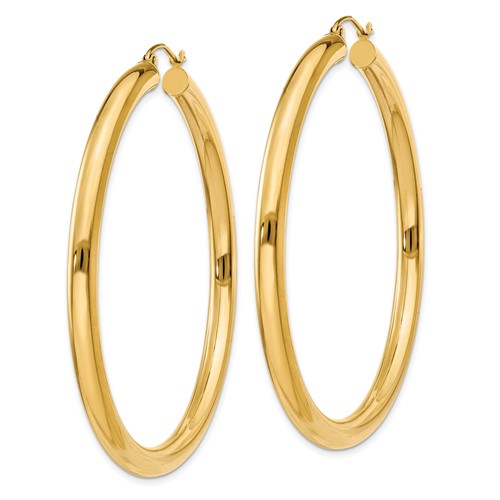10K Yellow Gold Classic Round Hoop Earrings 56mmx4mm