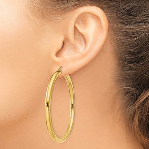 10K Yellow Gold Classic Round Hoop Earrings 56mmx4mm