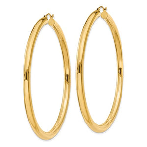 10K Yellow Gold Classic Round Hoop Earrings 67mmx4mm