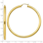 Загрузить изображение в средство просмотра галереи, 10K Yellow Gold Classic Round Hoop Earrings 67mmx4mm
