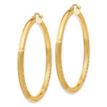 Загрузить изображение в средство просмотра галереи, 10K Yellow Gold 47mm x 3mm Satin Diamond Cut Round Hoop Earrings
