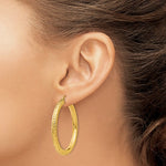 將圖片載入圖庫檢視器 10K Yellow Gold Diamond Cut Round Hoop Earrings 40mmx4mm

