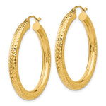 Lataa kuva Galleria-katseluun, 10K Yellow Gold Diamond Cut Round Hoop Earrings 35mmx4mm
