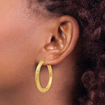 Cargar imagen en el visor de la galería, 10K Yellow Gold Diamond Cut Round Hoop Earrings 35mmx4mm
