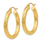Indlæs billede til gallerivisning 10K Yellow Gold Diamond Cut Round Hoop Earrings 30mmx4mm
