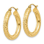 Ladda upp bild till gallerivisning, 10K Yellow Gold Diamond Cut Round Hoop Earrings 24mmx4mm
