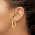 이미지를 갤러리 뷰어에 로드 , 10K Yellow Gold Diamond Cut Round Hoop Earrings 24mmx4mm
