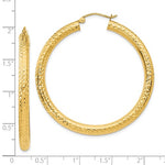 Kép betöltése a galériamegjelenítőbe: 10K Yellow Gold Diamond Cut Round Hoop Earrings 47mmx4mm
