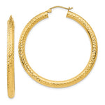 Indlæs billede til gallerivisning 10K Yellow Gold Diamond Cut Round Hoop Earrings 47mmx4mm
