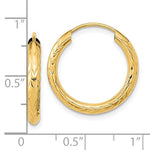 Afbeelding in Gallery-weergave laden, 10K Yellow Gold Diamond Cut 20mm x 3mm Endless Hoop Earrings
