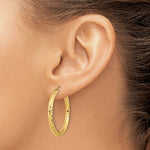 Cargar imagen en el visor de la galería, 10K Yellow Gold Diamond Cut 31mm x 3mm Endless Hoop Earrings
