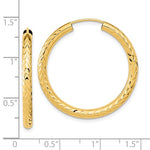 將圖片載入圖庫檢視器 10K Yellow Gold Diamond Cut 31mm x 3mm Endless Hoop Earrings
