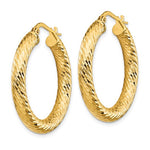 画像をギャラリービューアに読み込む, 10K Yellow Gold 29mm x 4mm Diamond Cut Round Hoop Earrings
