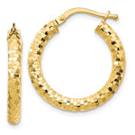 Carica l&#39;immagine nel visualizzatore di Gallery, 10k Yellow Gold Sparkle Glitter Round Hoop Earrings
