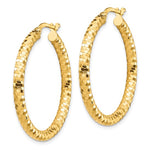 Indlæs billede til gallerivisning 10K Yellow Gold 33mm x 4mm Diamond Cut Round Hoop Earrings
