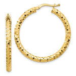 Ladda upp bild till gallerivisning, 10K Yellow Gold 33mm x 4mm Diamond Cut Round Hoop Earrings
