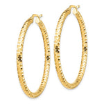 Загрузить изображение в средство просмотра галереи, 10k Yellow Gold Diamond Cut Large Round Hoop Earrings Sparkle
