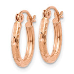 Afbeelding in Gallery-weergave laden, 10k Rose Gold 13mm x 2mm Diamond Cut Round Hoop Earrings
