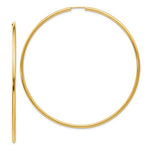 Afbeelding in Gallery-weergave laden, 10K Yellow Gold Extra Large 70mm x 1.5mm Endless Hoop Earrings
