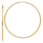 Carica l&#39;immagine nel visualizzatore di Gallery, 10K Yellow Gold Extra Large 68mm x 2mm Endless Hoop Earrings
