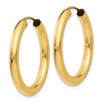 Indlæs billede til gallerivisning 10K Yellow Gold 25mm x 2.75mm Round Endless Hoop Earrings
