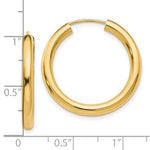 Загрузить изображение в средство просмотра галереи, 10K Yellow Gold 25mm x 2.75mm Round Endless Hoop Earrings
