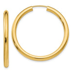 Załaduj obraz do przeglądarki galerii, 10K Yellow Gold 35mm x 2.75mm Round Endless Hoop Earrings

