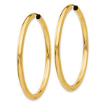 Lataa kuva Galleria-katseluun, 10K Yellow Gold 46mm x 2.75mm Round Endless Hoop Earrings

