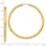 Kép betöltése a galériamegjelenítőbe: 10K Yellow Gold 55mm x 2.75mm Round Endless Hoop Earrings
