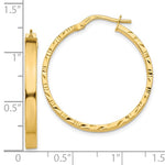 Lataa kuva Galleria-katseluun, 10K Yellow Gold 29mm x 3mm Diamond Cut Edge Round Hoop Earrings
