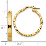 Lataa kuva Galleria-katseluun, 10K Yellow Gold 23mm x 3mm Diamond Cut Edge Round Hoop Earrings
